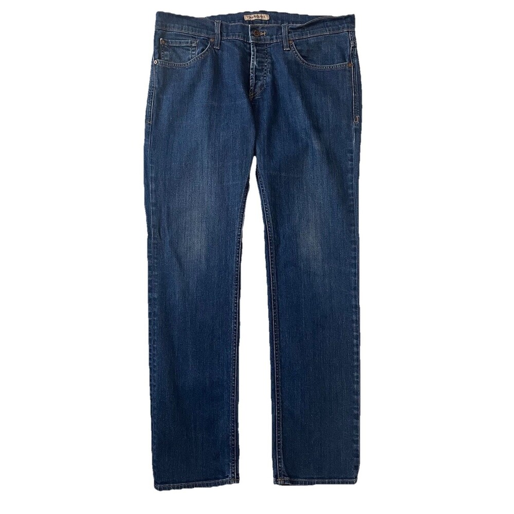 James Jeans Travis Straight Men’s 34 Dark Wash Button Fly Stretch Denim USA